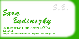 sara budinszky business card